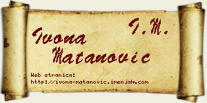 Ivona Matanović vizit kartica